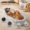 VEVOR Human Dog Bed 68x35x10in Large Human Size Dog Bed Washable Faux Rabbit Fur Grey - 3 of 7