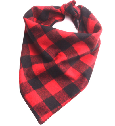 Washable Dog Bandanas Red and Black