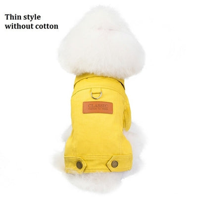 Luxury Winter Dog Jacket Puppy Dog Clothes Pet yellow