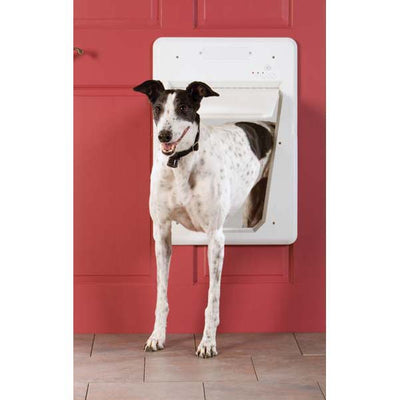 PetSafe PPA11-10709 SmartDoor Dog Door - Small White with dog view