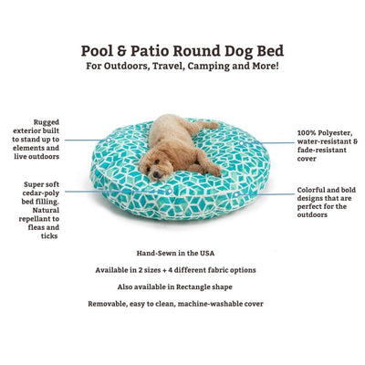 Pool & Patio - 35in Round - Medium - Pedigree Denim/White Cord Dimensions