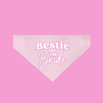 Bestie of the Bride Dog Bandana Pink