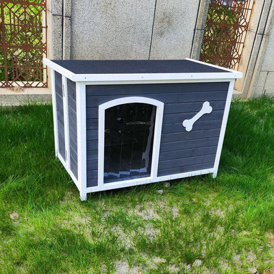 40.55" Wooden Folding Dog House, Blue