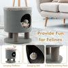 3-in-1 Cat Condo Stool Kitty Bed with Scratching Posts and Plush Ball Toy