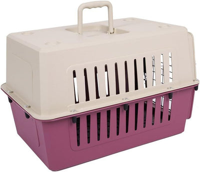 Plastic Cat & Dog Carrier Cage with Chrome Door Portable Pet Box Airline Approved, Medium, Blue/Red - 6 of 11