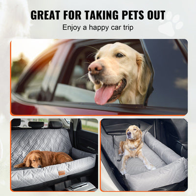 VEVOR Dog Booster Car Seat Pet Car Seat for Medium Large Dog up to 100 lbs. Gray - 6 of 8