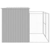 Dog House with Run Light Gray 84.3"x99.6"x71.3" Galvanized Steel Sturdy