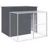 Dog House with Run Anthracite 84.3"x99.6"x71.3 Wire Section