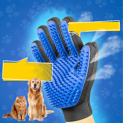 1pair Pet Grooming Glove Gentle Hair Remover Brush.