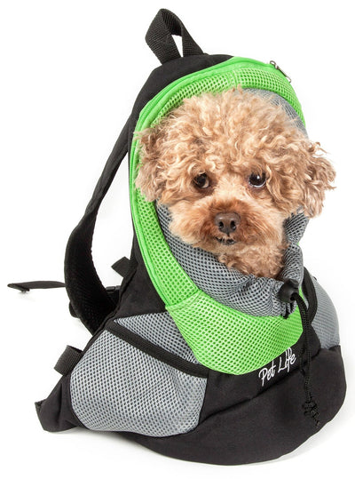 On-The-Go Supreme Travel Bark-Pack Backpack Pet Carrier - Green and Black - 1 of 7