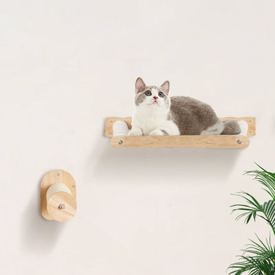 VEVOR Wall Mounted Cat Shelves with 2 Jumping Posts & 2 Hammocks up to 40 lbs. - 8 of 11