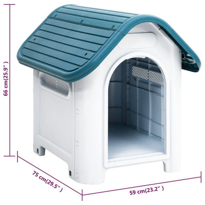 Dog House Blue 23.2"x29.5"x26" Polypropylene dimensions