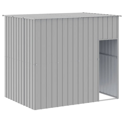 Dog House with Run Light Gray 84.3"x179.9"x71.3" Door Opening