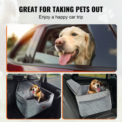 VEVOR Dog Booster Car Seat Pet Car Seat for Medium Large Dog up to 55 lbs. Gray - 7 of 8
