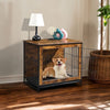 Dog Crate Furniture with Cushion, dog in crate view