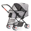 Four Wheel Folding Pet Stroller, Dog Jogger Travel Cats Carrier Adjustable Canopy Storage Brake Mesh Window - 4 of 5