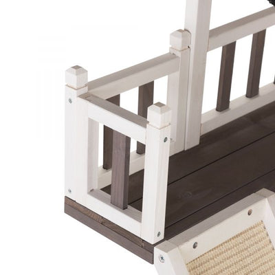 2-Tier Outdoor Wooden Dog House, second story