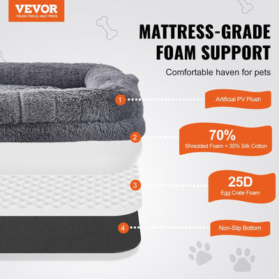 VEVOR Human Dog Bed 72 x48x10in Large Human Size Dog Bed Washable PV Velvet Grey - 2 of 7