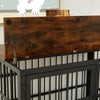 furniture dog crate brown gray open