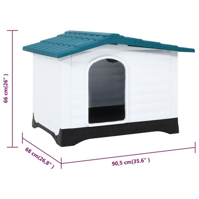 Dog House Blue 35.6"x26.8"x26" Polypropylene dimensions