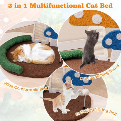 Cat Tree with Sisal Claw Scratcher for Indoor Cats Activity - 9 of 12