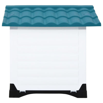 Dog House Blue 35.6"x26.8"x26" Polypropylene side view