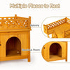 2-Story Wooden Feral Cat House Dog House for Outdoor and Indoor, Pet House with Stairs, Yellow  4 of 9