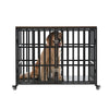 42" Heavy Duty Dog Crate for Large Medium Dogs, Furniture Style cage with 4 Lockable Wheels and 2 Locks, Decorative Pet House Wooden Cage Kennel Furniture Indoor -6 of 9