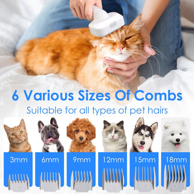 Professional Pet Hair Grooming Vacuuming Kit with 7 Grooming Tools Dog Clipper 2.5L Dust Cup 10000PA Strong Suction Low Noise Hair Remover Pet Hair Grooming Supplies for Dogs Cats -4 of 12