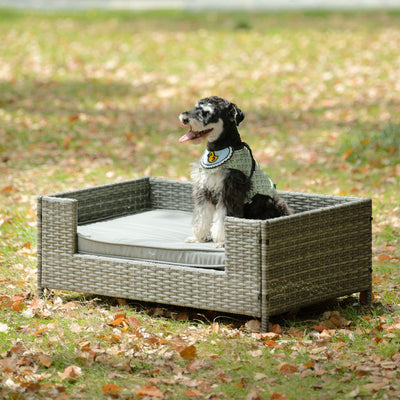 Dog Bed, Pet Bed, Pet Enclosures, Pet Outdoor Furniture, Pet Patio Furniture, Seasonal PE Wicker Pet Furniture, Dog Bed With Cushion - 4 of 15