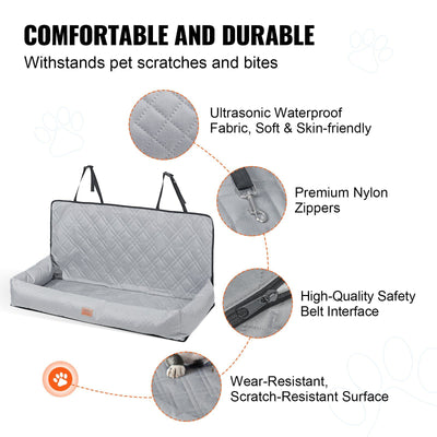 VEVOR Dog Booster Car Seat Pet Car Seat for Medium Large Dog up to 100 lbs. Gray - 3 of 8