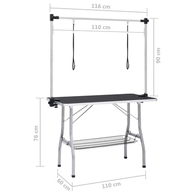 Adjustable Dog Grooming Table with 2 Loops and Basket - 11 of 11