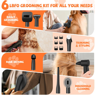 Dog Grooming Kit Low Noise Wholesale Pet Hair Vacuum Cleaner Dog Dryer Removal Brush with 6 Pet Grooming Tools - 5 of 20