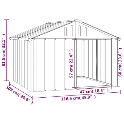 Dog House Gray 45.9"x40.6"x32.1" dimensions