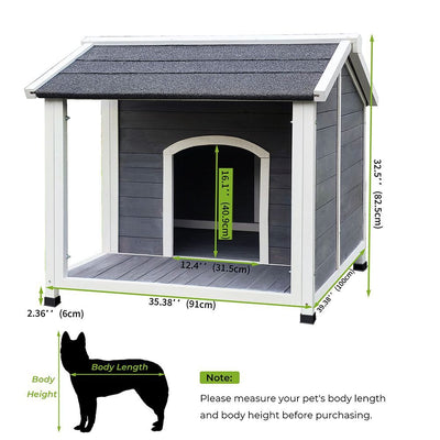 Outdoor Wooden Dog House, Waterproof Dog Cage dimensions