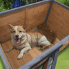 45" Large Solid Wood Dog House, Waterproof PVC Plastic Roof, Interior