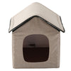 Pet Life "Hush Puppy" Electronic Heating and Cooling Smart Collapsible Pet House Tan Front