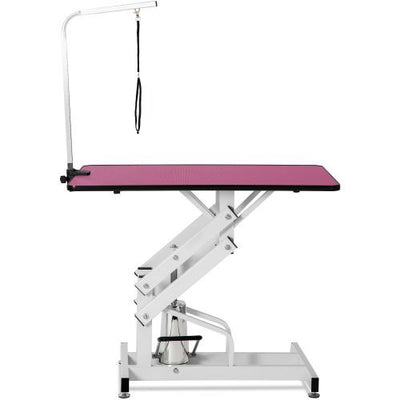 42.5INCH HYDRAULIC PET GROOMING TABLE PINK COLOR - 1 of 6