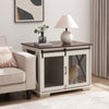 furniture dog crate in home