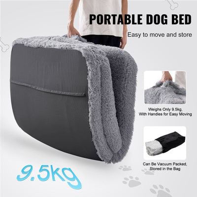 VEVOR Human Dog Bed 72 x48x10in Large Human Size Dog Bed Washable PV Velvet Grey - 4 of 7