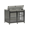 furniture dog crate open lid view