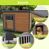 45" Large Solid Wood Dog House, Waterproof PVC Plastic Roof, Removeable floor