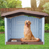 34 inch Large Plastic Dog House with Liftable Roof Open view