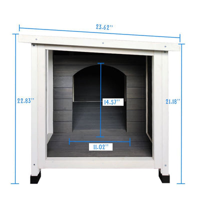 Wooden Dog House with Porch Deck dimensions