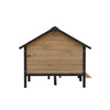 Outdoor Large Wooden Cabin House Style Wooden Dog Kennel with Porch back view