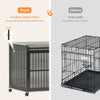 Furniture dog crate sliding iron door dog crate with mat. (Grey,43.7''W x 30''D x 33.7''H) - 11 of 19