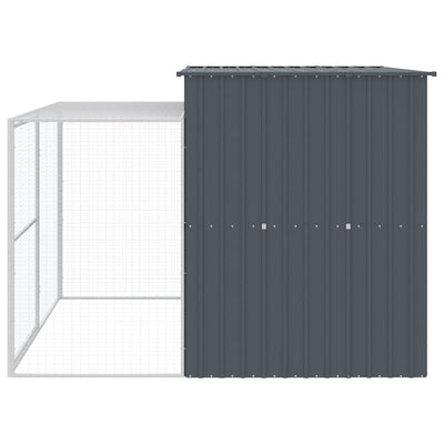 Dog House with Run Anthracite 84.3"x99.6"x71.3 Protection