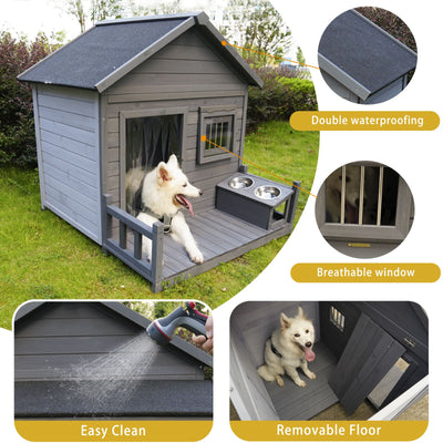 Large dog house, 44.2" long x 44.6" wide x 44.6" double waterproofing