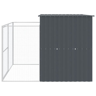 Dog House with Run Anthracite 84.3"x99.6"x71.3 easy clean