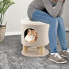 3-in-1 Cat Condo Stool Kitty Bed with Scratching Posts and Plush Ball Toy